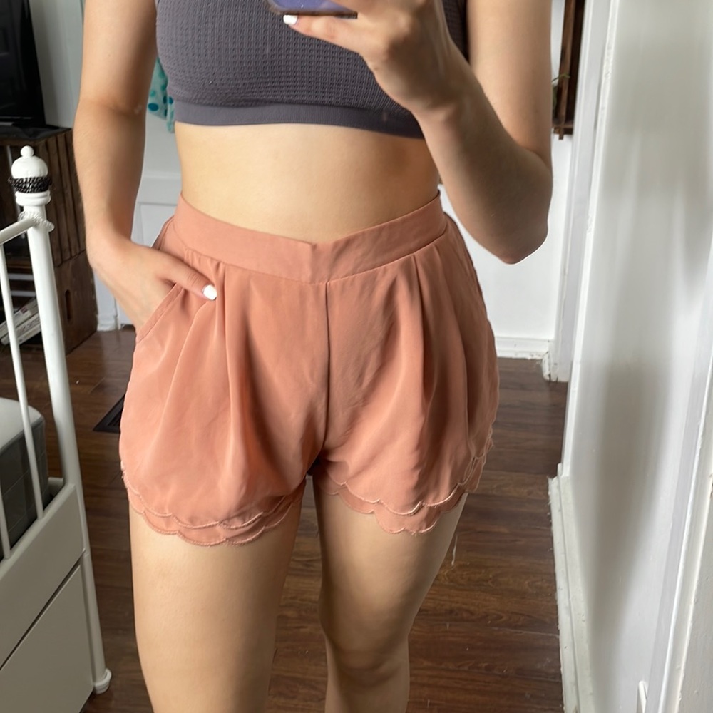 Beige/ peach dress shorts